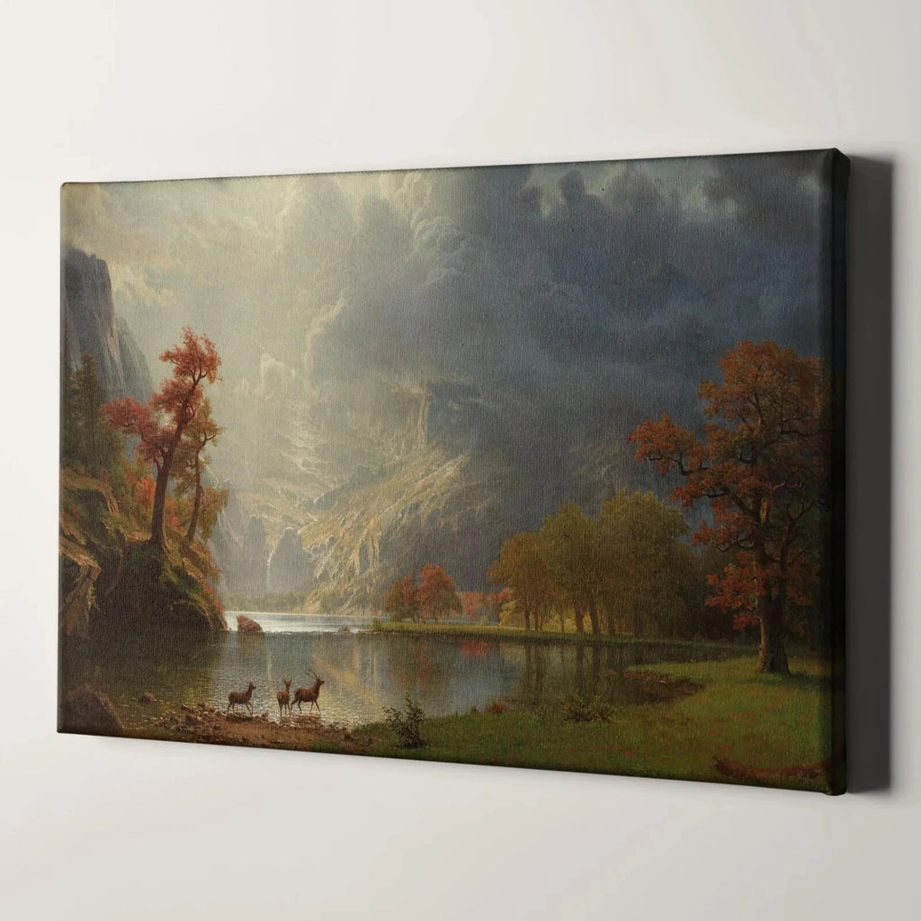 Nevada Morning (1870) by Albert Bierstadt Landscape Canvas Print Wall Art